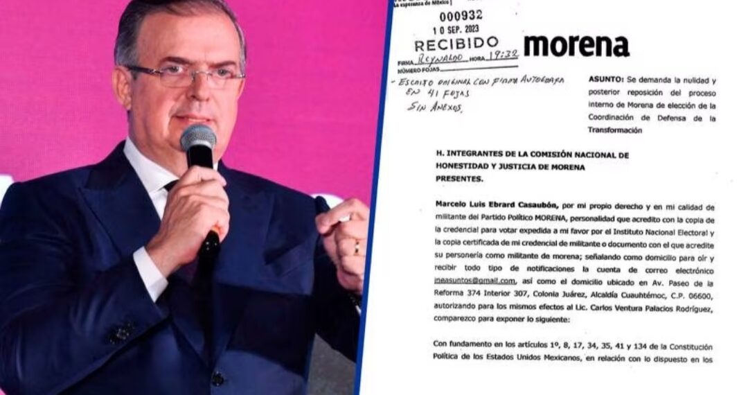 Marcelo Ebrard se lanza contra candidatura de Sheinbaum: Impugna proceso interno de Morena